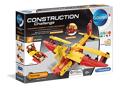Clementoni 59110 - Construction Challenge - Wasserflugzeug + Hydro-Rennboot von Clementoni