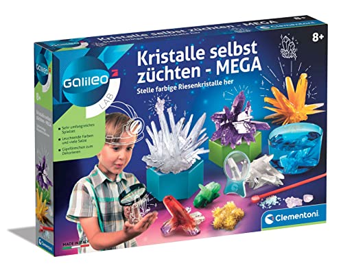 Clementoni Galileo Lab – Kristalle selbst züchten Mega, Experimentierkasten für Kinder ab 8 Jahren, farbenfrohe Experimente fürs Kinderzimmer, ideal als Geschenk von Clementoni 59130 von Clementoni