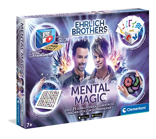 Clementoni Ehrlich Brothers Mental Magic - Zauberkasten für Kinder ab 7 Jahren - Magische Anleitung für verblüffende Zaubertricks inkl. 3D Erklärvideos - ideal als Geschenk 59182 von Clementoni