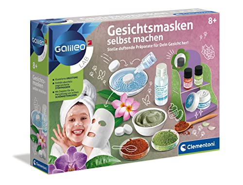 Clementoni Galileo Lab – Gesichtsmasken selbst machen, DIY Beauty Tuchmasken, duftende Stoffe zur Entspannung fürs Gesicht, Kosmetik Set für Kinder ab 8 Jahren von Clementoni 59248, 35 x 7 x 26 cm von Clementoni