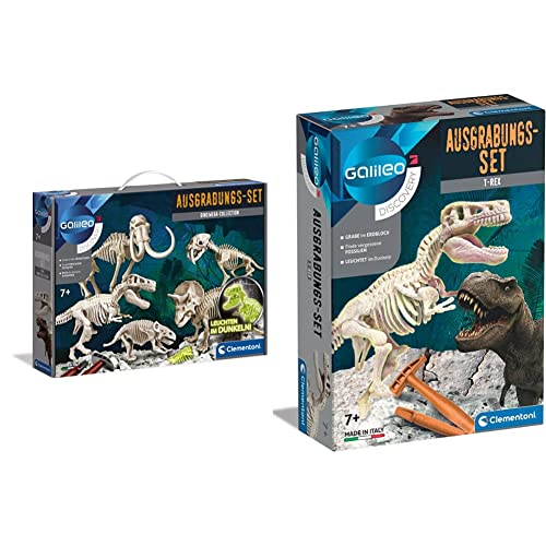 Clementoni 59258 Galileo Discovery – Ausgrabungs-Set Dino Mega-Collection, ab 7 Jahren & Galileo Discovery – Ausgrabungs-Set T-Rex, Ausgraben von Dinosaurier-Fossilien mit Hammer & Meißel, ab 7 Jahren Clementoni 59258 Galileo Discovery – Ausgrabungs-Set Dino Mega-Collection, ab 7 Jahren & Galileo Discovery – Ausgrabungs-Set T-Rex, Ausgraben von Dinosaurier-Fossilien mit Hammer & Meißel, ab 7 Jahren von Clementoni