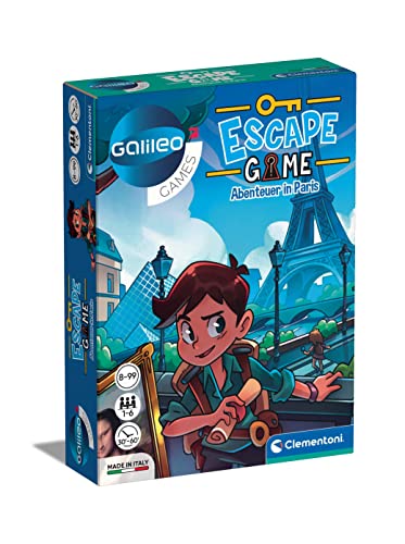Clementoni Escape Game - Abenteuer in Paris - spannendes Gesellschaftsspiel zum Knobeln & Rätseln - Familienspiel mit Hinweiskarten & Requisiten ab 8 Jahren 59268 von Clementoni