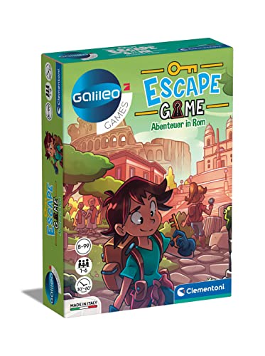 Clementoni 59271 Escape Game – Abenteuer in Rom, spannendes Gesellschaftsspiel zum Knobeln & Rätseln, Familienspiel mit Hinweiskarten & Requisiten, ab 8 Jahren von Clementoni