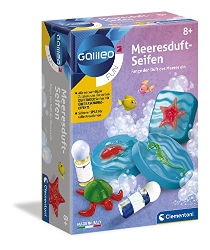Clementoni 59276 Galileo Fun – Meeresduft-Seifen, spannendes Baukasten-Set zum Herstellen von kreativen Duftseifen, entdecke die Welt der Kosmetik, Spielzeug für Kinder ab 8 Jahren, Mehrfarbig von Clementoni
