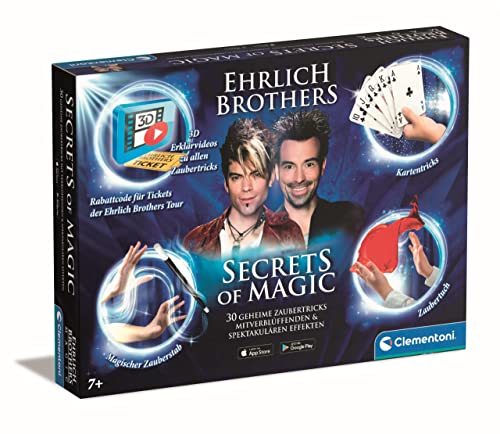 Clementoni Ehrlich Brothers Secrets of Magic - Zauberkasten für Kinder ab 7 Jahren - Magisches Equipment für 30 verblüffende Zaubertricks inkl. 3D Erklärvideos - ideal als Geschenk 59312 von Clementoni