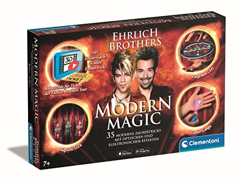 Clementoni 59313 Ehrlich Brothers Modern Magic, Zauberkasten für Kinder ab 7 Jahren, magisches Equipment für 35 moderne Zaubertricks, inkl. 3D Erklärvideos, ideal als Geschenk von Clementoni