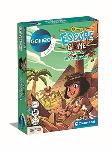 Clementoni Galileo Escape Games - Schatzsuche im Alten Ägypten, Gesellschaftspiel zum Rätseln mit Hinweiskarten, Familienspiel ab 8 Jahren, 59334 11.2 x 15.6 x 3.2 von Clementoni