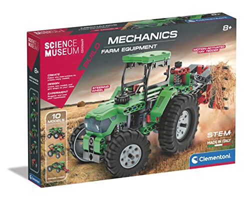 Clementoni 61375 Wissenschaftsmuseum Mechanik: Bauernhoffahrzeug-Set, Lernen durch Bauen & Spielen, (8 Jahre), Mehrfarbig von Clementoni