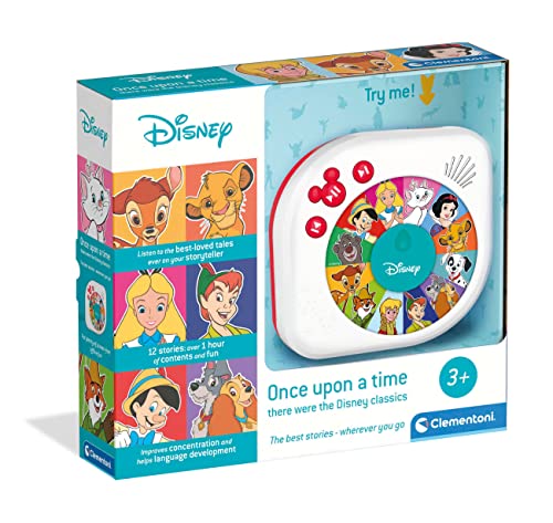 Clementoni 61542 Upon a time Classics, interaktives Spielzeug für Kinder 3, tragbarer Geschichtenerzähler, Disney-Geschichten, englische Version, Mehrfarbig von Clementoni
