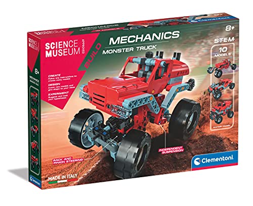 Clementoni - Science Museum Mechanical Lab: Monster Truck STEM Construction Kit, Build 10 Models! (8+ Years) von Clementoni