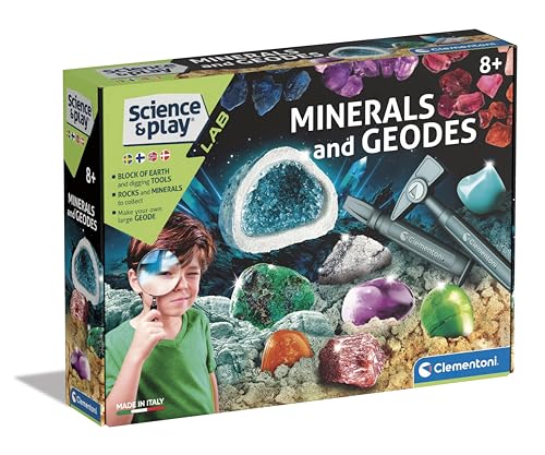 Clementoni - 78828 - Science & Play Lab - Minerals and Geodes - Auf Schwedisch, Finnisch, Norwegisch und Dänisch, Spielzeug für Kinder 8-12 Jahre von Clementoni
