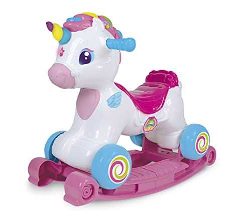 Clementoni - Cloud Sweet Unicorn-Ride On Educational, Speaking in Italian and English 3 in 1 (ridable, Activity Center, Ring), First Steps, Toy 1 Year-Made in Italy, 8005125177530 von Clementoni