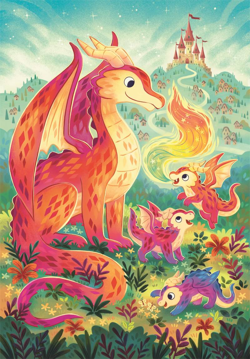 Clementoni A Dragon Family 60 Teile Puzzle Clementoni-26600 von Clementoni
