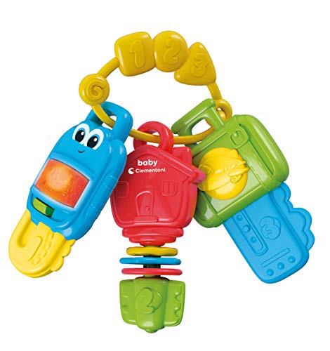 Clementoni Music 17460 Baby Activity Keys – Schlüssel, elektronisches Musikspielzeug, erste Aktivität, für Kinder 3 Monate +, Mehrfarbig von Clementoni