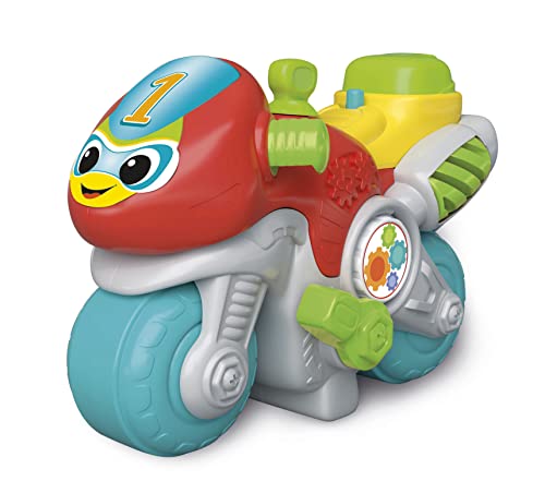 Clementoni Baby Ale Weltmotorrad, erstes Kindheitsspiel für Kinder ab 10 Monaten, fördert die Motorentwicklung, die Sprache und das Verständnis von Ursache-Wirkung, Made in Italy, italienische von Clementoni