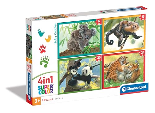 Clementoni Baby Cuddles Puzzle 4 in 1 - Tier Puzzle für Kinder ab 3 Jahren - Geschicklichkeitsspiel für Kinder von Clementoni 21532 von Clementoni