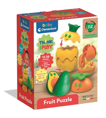 Clementoni Baby Fruit Puzzle, Frucht-Segmentspiel für 12-36 Monate, Kinderspiele in Italien, Play for Future, stimuliert Manuellen und Logik, 17579 von Clementoni