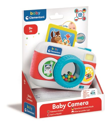 Clementoni Baby-Kamera - Elektronisches Musik- & Lernspielzeug mit Licht & Tiergeräuschen - Fördert Wahrnehmung & Motorik - Für Babys ab 3 Monaten - 17527 von Clementoni