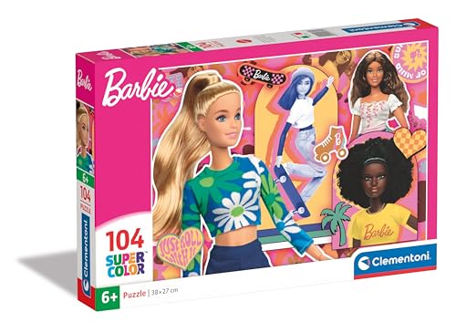 Clementoni 25753 Supercolor Barbie – 104 Teile Kinder 6 Jahre, Cartoon-Puzzle, hergestellt in Italien, Mehrfarbig von Clementoni