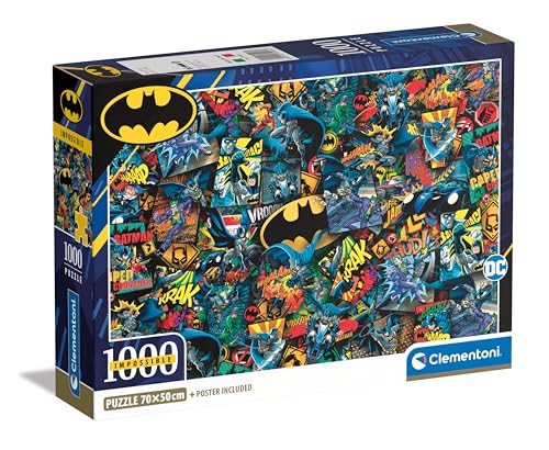 Clementoni - Batman Impossible Batman-1000 Teile, Poster, schweres Puzzle, Spaß für Erwachsene, Made in Italy, 39906, Mehrfarbig von Clementoni