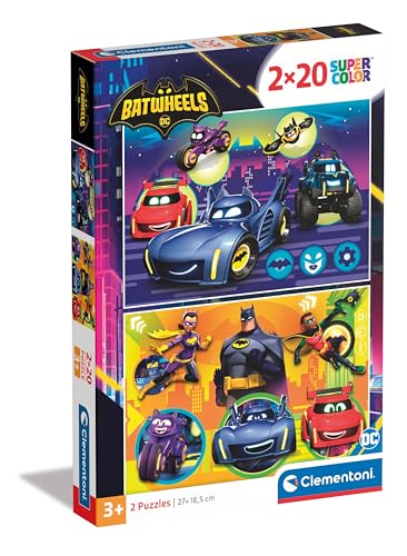 Clementoni Batwheels Kinder Puzzle 2 x 20 Teile - Puzzle 27 x 19 cm für Kinder ab 3 Jahre - Geschicklichkeitsspiel von Clementoni 24806 von Clementoni