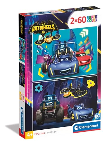 Clementoni Batwheels Kinder Puzzle 2 x 60 Teile - Puzzle 27 x 19 cm für Kinder ab 4 Jahre - Geschicklichkeitsspiel von Clementoni 24812 von Clementoni