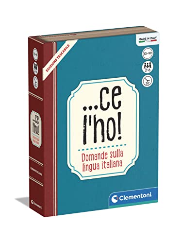 Clementoni - Ce l'Ho, Taschenspiel, 100 Karten mit Fragen zur italienischen Sprache, Kinder 10+ Jahre und Erwachsene, Reiseformat, 2-6 Spieler, Made in Italy, italienische Sprache, 16773 von Clementoni