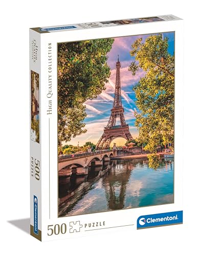 Clementoni 35524 Collection – Along The Seine – 500 Teile, Puzzle, Paris, vertikal, Spaß für Erwachsene, Made in Italy, Mehrfarbig von Clementoni