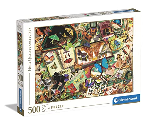 Clementoni - 35125 Collection Puzzle - The Butterfly Collector - Puzzle 500 Teile ab 14 Jahren, Erwachsenenpuzzle mit Wimmelbild, Geschicklichkeitsspiel für die ganze Familie von Clementoni