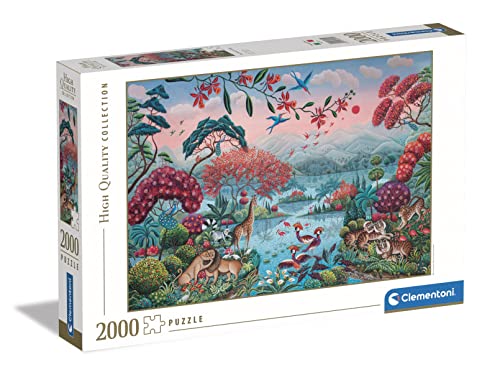 Clementoni - 32571 Collection Puzzle - The Peaceful Jungle - Puzzle 2000 Teile ab 14 Jahren, Erwachsenenpuzzle mit Wimmelbild, Geschicklichkeitsspiel für die ganze Familie von Clementoni