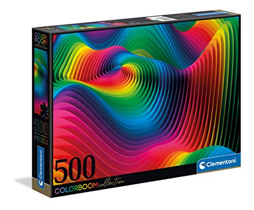 Clementoni 35093 Waves – Puzzle 500 Teile, Colorboom Collection, Geschicklichkeitsspiel für die ganze Familie, modernes Legespiel, Erwachsenenpuzzle ab 14 Jahren von Clementoni