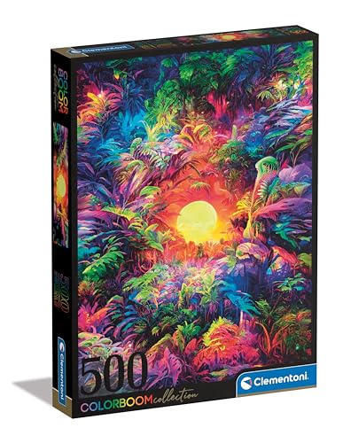Clementoni 35518 Colorboom Collection – Psychedelic Jungle Sunrise – 500 Teile – Erwachsenenpuzzle, Gradient-Puzzle, Farbpuzzle, vertikal, Spaß für Erwachsene, Made in Italy, Mehrfarbig von Clementoni