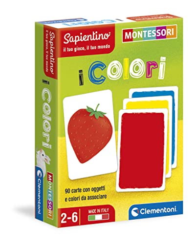 Clementoni 16333 Carte Colori-Montessori-Spiel 2 Jahre (italienische Version), Lernspiel-Made in Italy, Mehrfarbig, Einheitsgröße von Clementoni