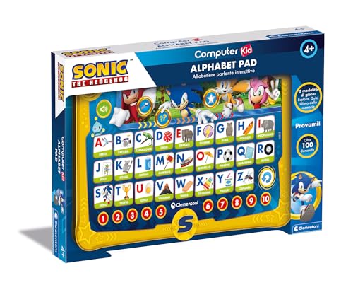 Clementoni - Computer Kid Sonic Alphabet Pad, interaktiver Alphabetier, Lernspiel ab 4 Jahren, mit elektronischen Aktivitäten zum Entdecken von Buchstaben, Wörtern und Zahlen, italienische Sprache, Clementoni - Computer Kid Sonic Alphabet Pad, interaktiver Alphabetier, Lernspiel ab 4 Jahren, mit elektronischen Aktivitäten zum Entdecken von Buchstaben, Wörtern und Zahlen, italienische Sprache, von Clementoni