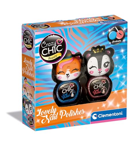 Clementoni - Crazy Chic-Lovely Nail Polishes: Panther & Fuchs-Set, 2 bunt, Nagellack für Mädchen 6 Jahre, Nageldekoration, ungiftig, auf Wasserbasis, entfernbar ohne Aceton, Mehrfarbig, 18811 Clementoni - Crazy Chic-Lovely Nail Polishes: Panther & Fuchs-Set, 2 bunt, Nagellack für Mädchen 6 Jahre, Nageldekoration, ungiftig, auf Wasserbasis, entfernbar ohne Aceton, Mehrfarbig, 18811 von Clementoni