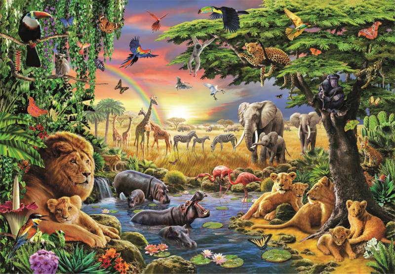 Clementoni Die Afrikanische Versammlung 2000 Teile Puzzle Clementoni-32081 von Clementoni