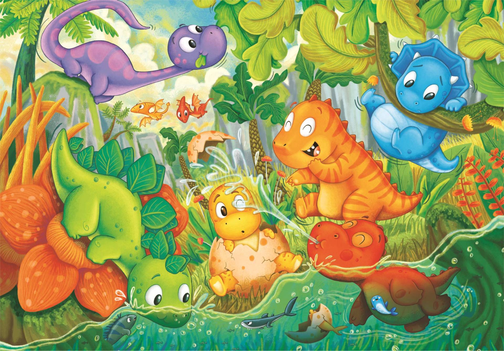 Clementoni Dinos Glückliche Oase 24 Teile Puzzle Clementoni-28524 von Clementoni
