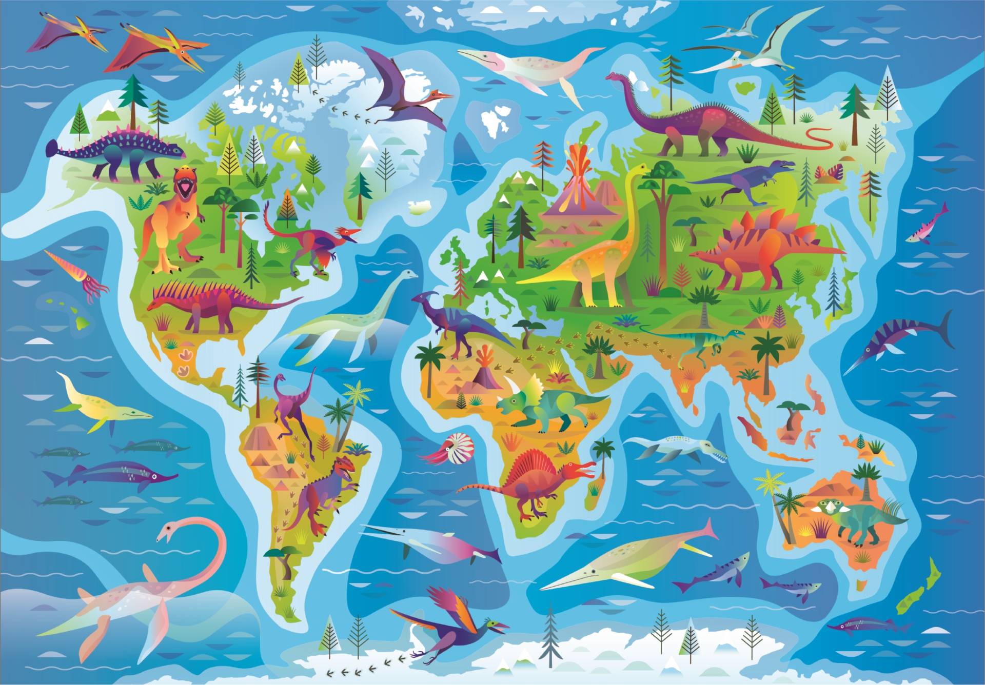 Clementoni Dinosaurs Map 180 Teile Puzzle Clementoni-29790 Clementoni Dinosaurs Map 180 Teile Puzzle Clementoni-29790 von Clementoni
