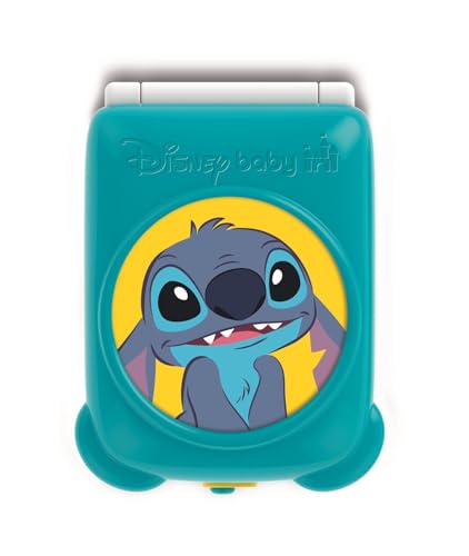 Clementoni Disney Baby - Stitch Flip Phone, Kindertelefon 9-36 Monate, Aktivitätszentrum mit 4 Tasten zur Stimulierung des imitativen Spiels mit Licht und Geräuschen, 17519 von Clementoni