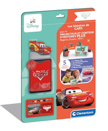 Clementoni | Disney – Die Geschichten von Cars für Kinder 2+ | Nachfüllpack für Projektor, Geschichtenerzähler Plus | 5 erzählte und projizierte Geschichten | Lightning McQueen Figur inklusive | von Clementoni