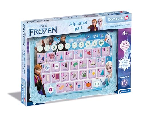 Clementoni Disney Frozen Alphabet Pad – Lernspiel 4 Jahre, Computer Kid, elektronisches italienisches sprechendes Geschenk, Kindercomputer, Laptop zum Lernen von Alphabet und neuen Wörtern, Clementoni Disney Frozen Alphabet Pad – Lernspiel 4 Jahre, Computer Kid, elektronisches italienisches sprechendes Geschenk, Kindercomputer, Laptop zum Lernen von Alphabet und neuen Wörtern, von Clementoni