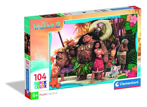 Clementoni Disney Vaiana 2 - Kinder Puzzle 104 Teile - Disney Puzzle 37,9 x 26,9 cm für Kinder ab 6 Jahre - Geschicklichkeitsspiel von Clementoni 25786 von Clementoni