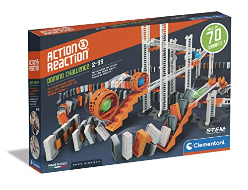 Clementoni Domino-Spielbahn: Marble Track, Physik und Kettenreaktionen, Mehrfarbig, Kunststoff, 83.2 cm, für Kinder von Clementoni