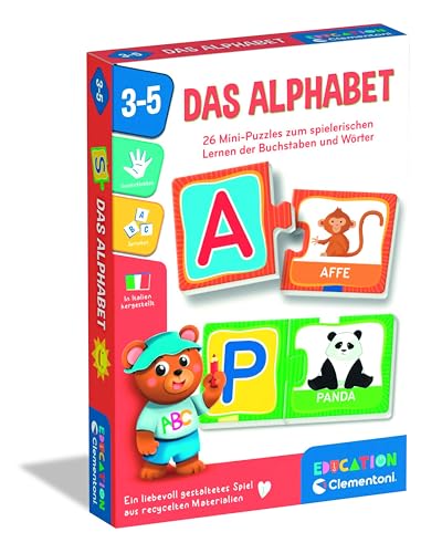 Clementoni Education Das Alphabet - Lernspiel für Kinder ab 3 Jahren - 26 Mini Puzzles zum Zusammensetzen erster Wörter & Lernen von Buchstaben Clementoni Education Das Alphabet - Lernspiel für Kinder ab 3 Jahren - 26 Mini Puzzles zum Zusammensetzen erster Wörter & Lernen von Buchstaben von Clementoni