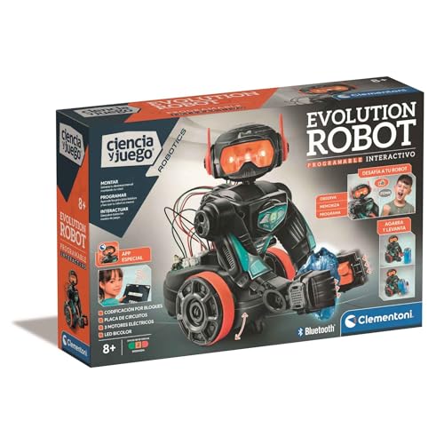 Clementoni Evolution Robot 2.0 Roboter zum Reiten und Spielen, mit dedizierter App, Robotik für Kinder ab 8 Jahren, Spielzeug auf Spanisch (55512) von Clementoni