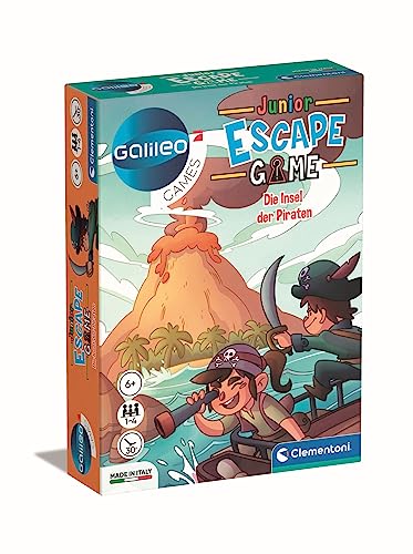 Clementoni Galileo Escape Game Junior - Die Insel der Piraten - Escape Spiel für Kinder ab 6 Jahren - Gesellschaftsspiel & Familienspiel 59337, 11.2 x 15.6 x 3.2 von Clementoni