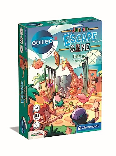 Clementoni Galileo Escape Game Junior - Flucht aus dem Zoo - Escape Spiel für Kinder ab 6 Jahren - Gesellschaftsspiel & Familienspiel 59338, 11.2 x 15.6 x 3.2 von Clementoni