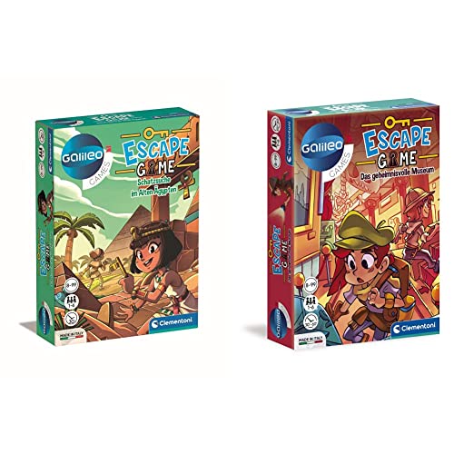 Clementoni Galileo Escape Games - Schatzsuche im Alten Ägypten, Gesellschaftspiel zum Rätseln mit Hinweiskarten & Escape Game – Das geheimnisvolle Museum, Gesellschaftsspiel zum Knobeln & Rätseln Clementoni Galileo Escape Games - Schatzsuche im Alten Ägypten, Gesellschaftspiel zum Rätseln mit Hinweiskarten & Escape Game – Das geheimnisvolle Museum, Gesellschaftsspiel zum Knobeln & Rätseln von Clementoni