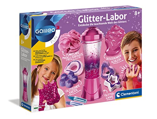 Clementoni Galileo Fun – Glitter-Labor, Basteln & Experimentieren mit Glitzer, Kreide/Schleim/Modellierpaste/Lavalampe zum Selbermachen & Dekorieren für Kinder ab 8 Jahren von Clementoni 59224 Clementoni Galileo Fun – Glitter-Labor, Basteln & Experimentieren mit Glitzer, Kreide/Schleim/Modellierpaste/Lavalampe zum Selbermachen & Dekorieren für Kinder ab 8 Jahren von Clementoni 59224 von Clementoni