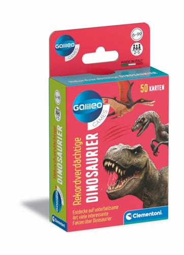 Clementoni Galileo Games Rekordverdächtige Dinosaurier - Kartenspiel, ideal als Reisespiel für Erwachsene und Kinder ab 6 Jahren, 59341 Clementoni Galileo Games Rekordverdächtige Dinosaurier - Kartenspiel, ideal als Reisespiel für Erwachsene und Kinder ab 6 Jahren, 59341 von Clementoni